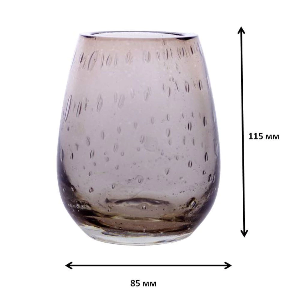 Ваза стеклянная Паневежис высота 11,5 см дымка