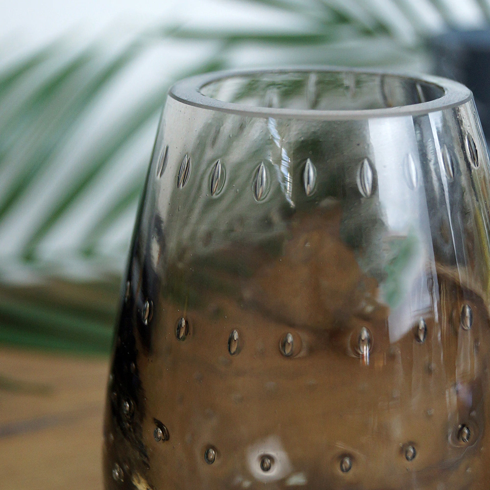 Ваза стеклянная Паневежис высота 11,5 см дымка