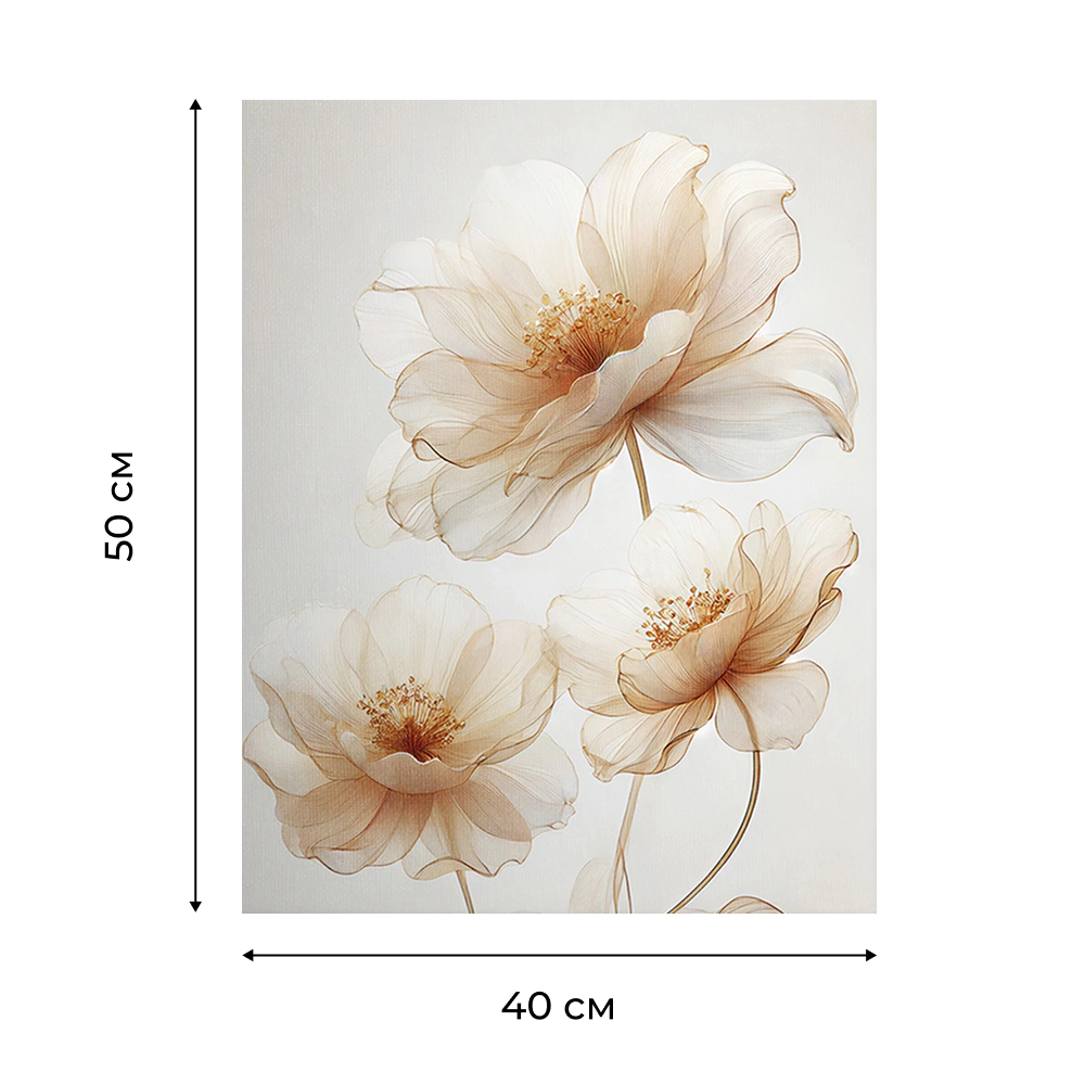 Канвас Цветы 40х50 см