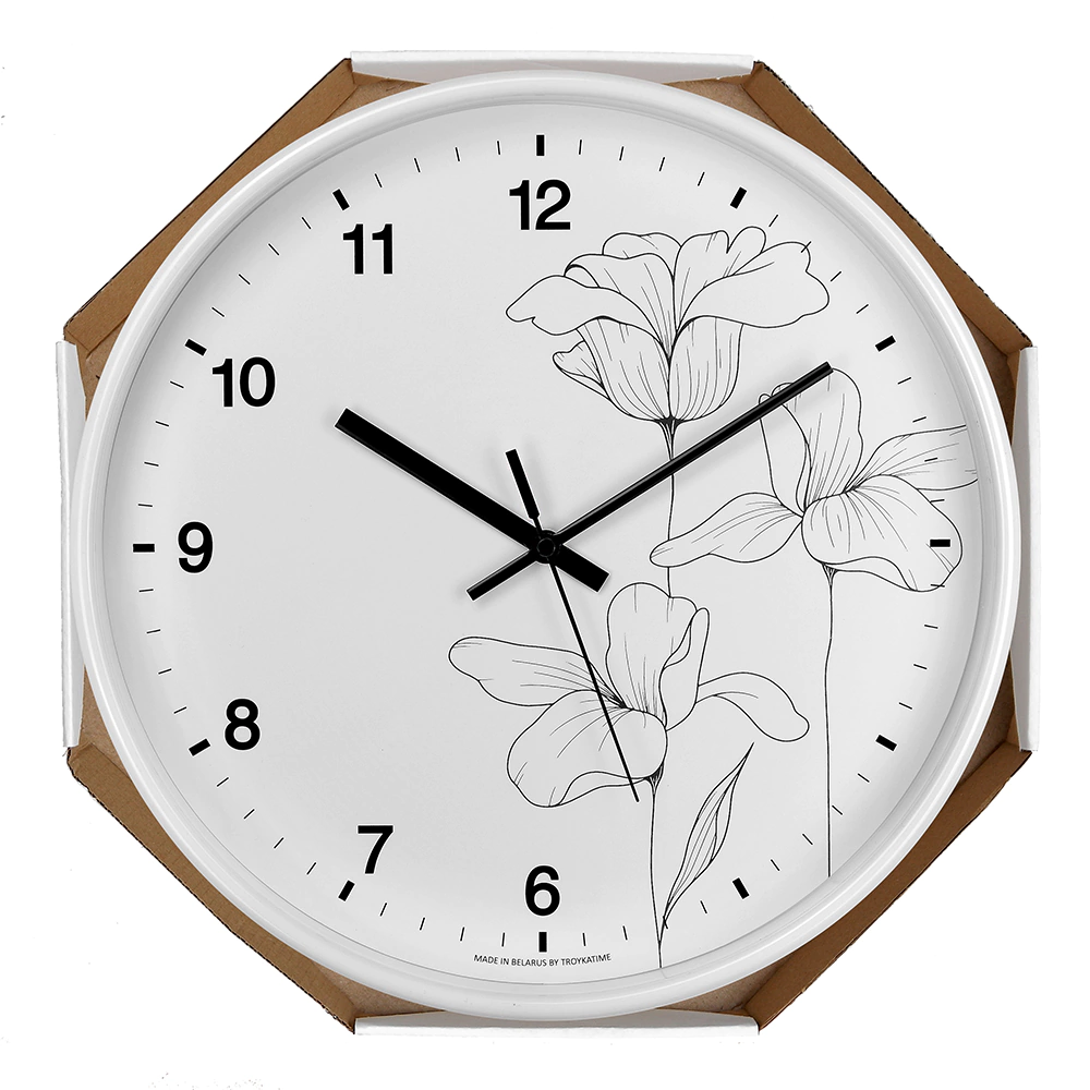 Часы настенные круглые Цветы d30 см