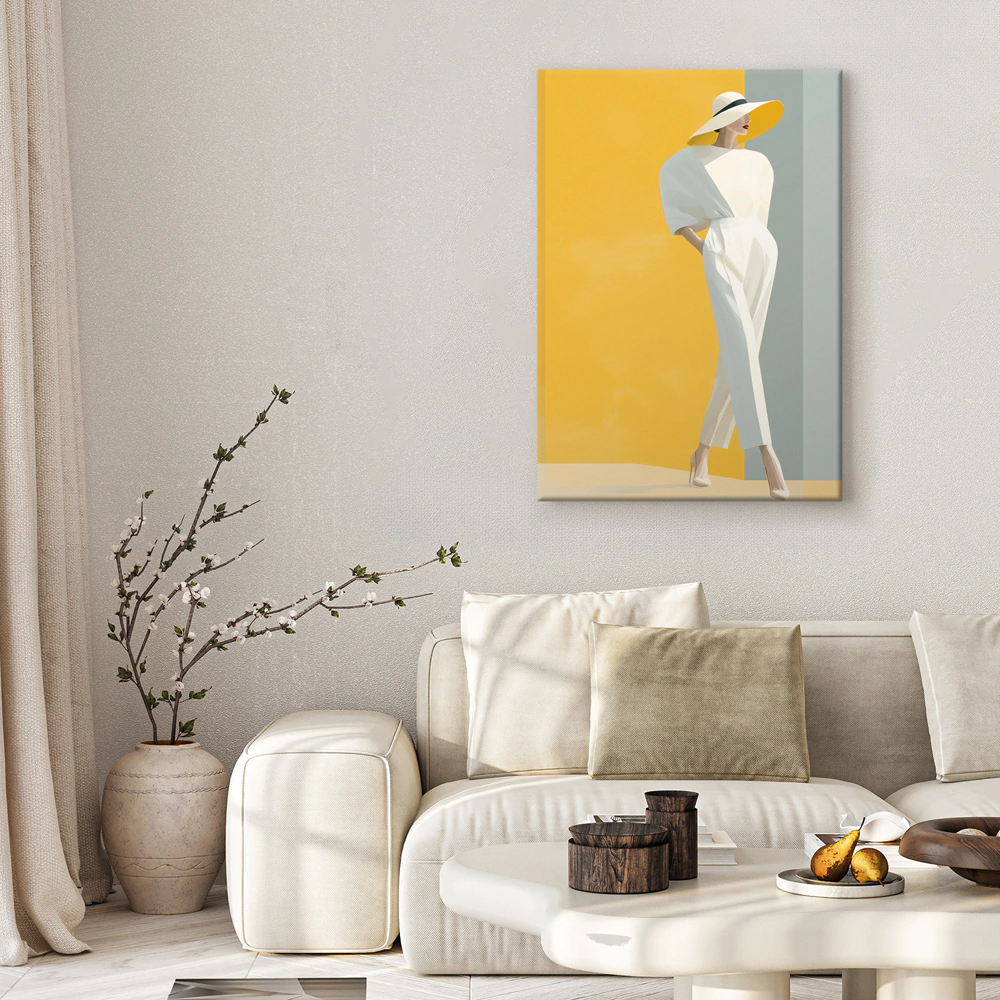 Канвас Девушка в шляпе 50х70 см