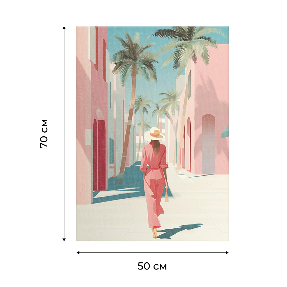 Канвас Девушка в шляпе 2, 50х70 см