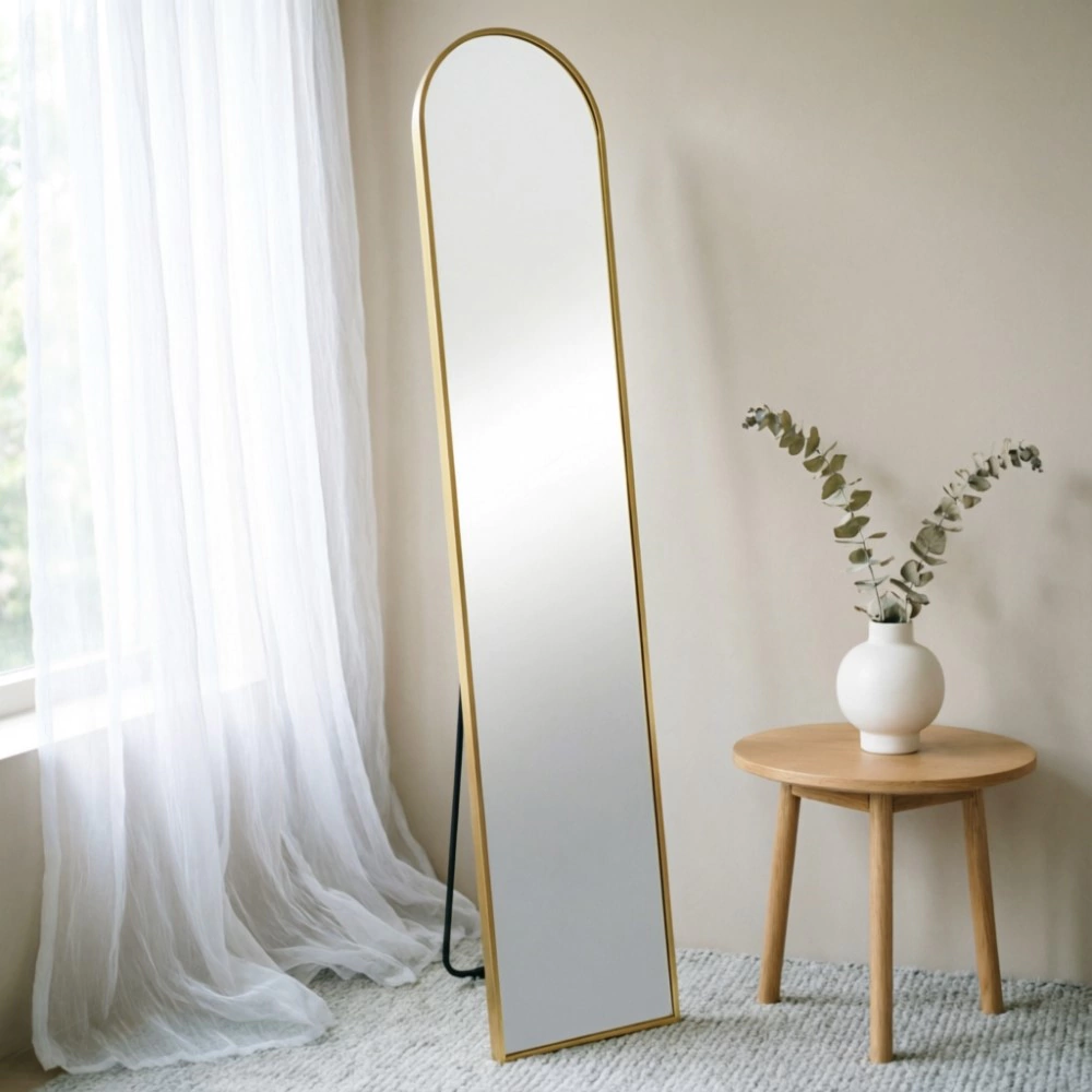 Зеркало напольное в алюминиевой раме 30х150 см золото