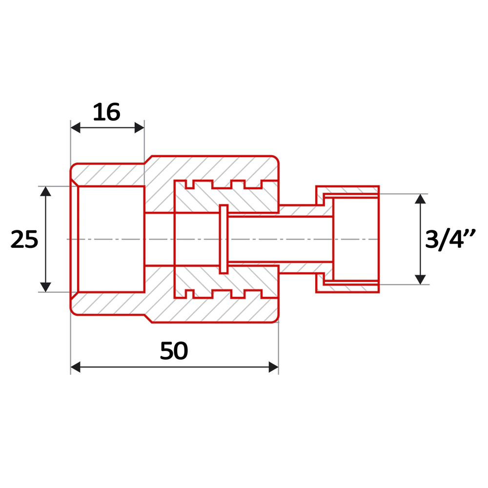 Муфта для труб ППР с накидной гайкой d25x3/4" РВ FV-Plast