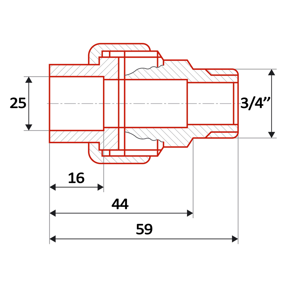 Муфта для труб ППР разборнаяd25x3/4" РH
