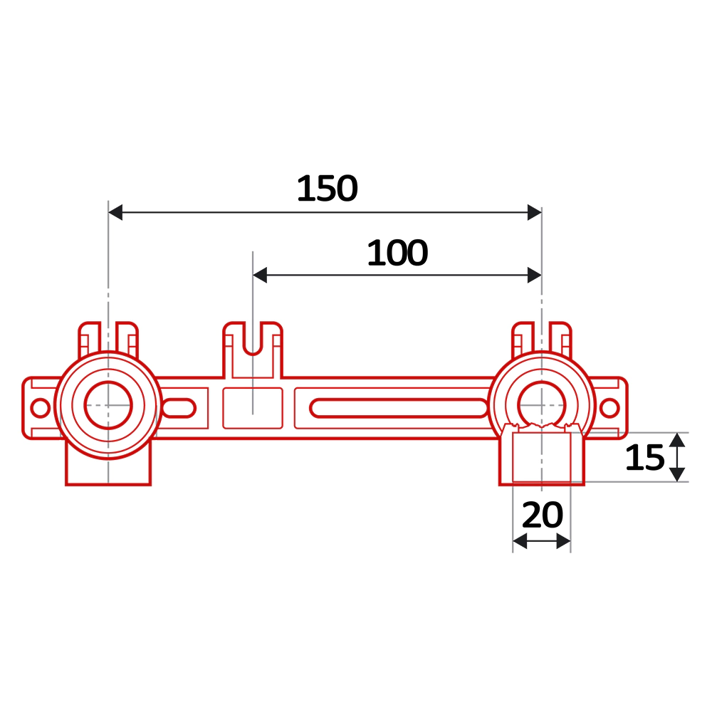Планка монтажная ППР для смесителя d20x1/2" РВ FV-Plast