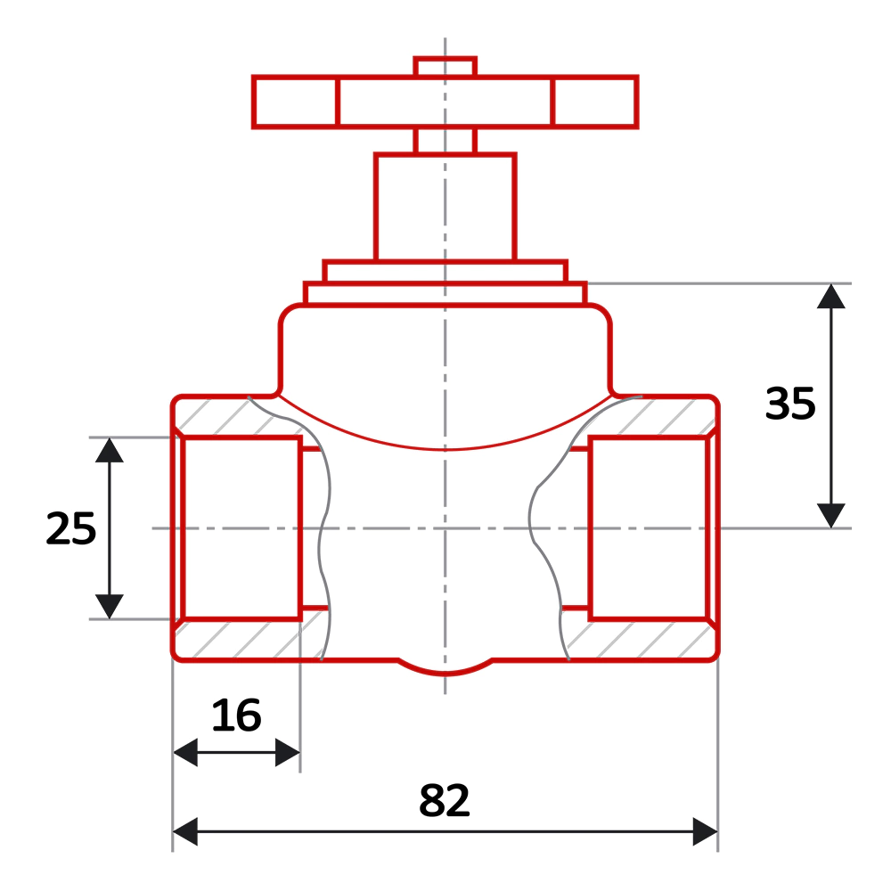 Вентиль для труб ППР d25 мм FV-Plast