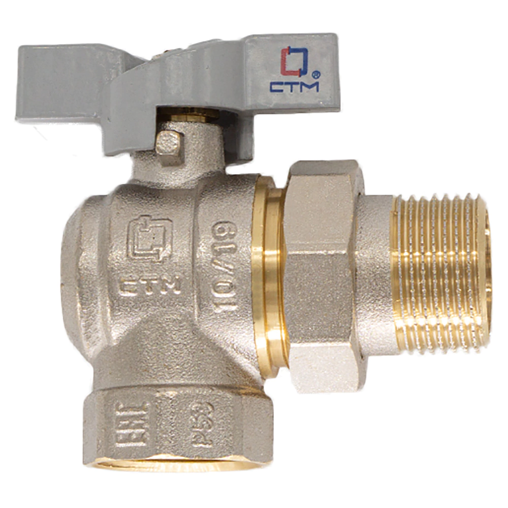 Кран шаровый СТМ 1/2" РВ-сгон угловой бабочка