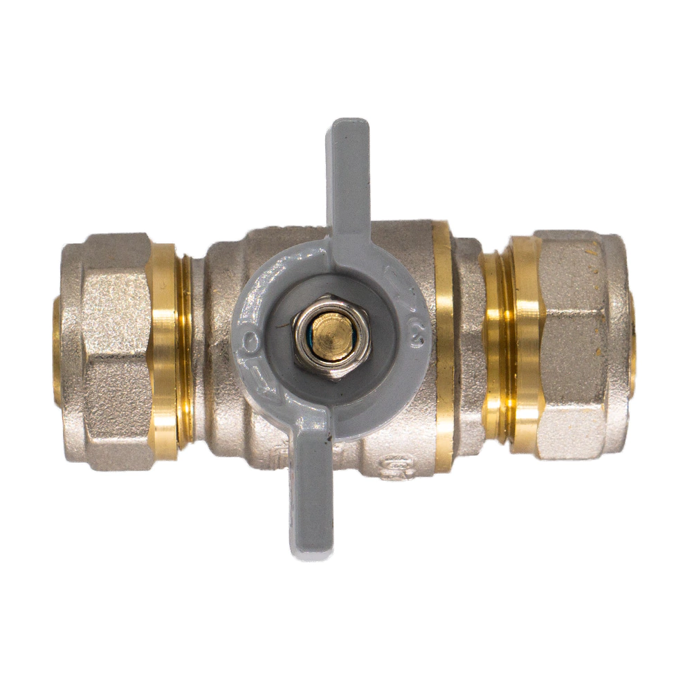 Кран шаровый для металлопластиковой трубы СТМ d20x20 мм бабочка