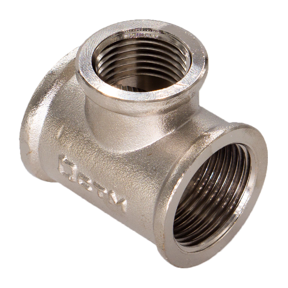 Тройник переходной СТМ 1"х3/4"х1" ВР латунь никелированная