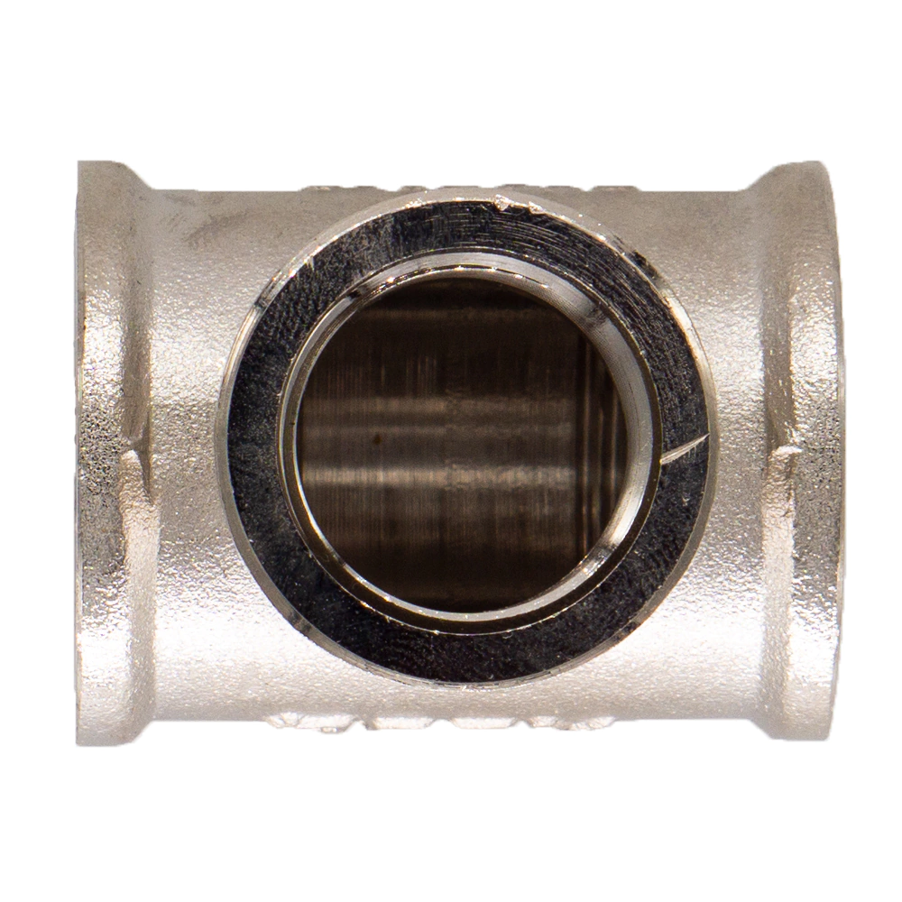 Тройник переходной СТМ 1"х3/4"х1" ВР латунь никелированная