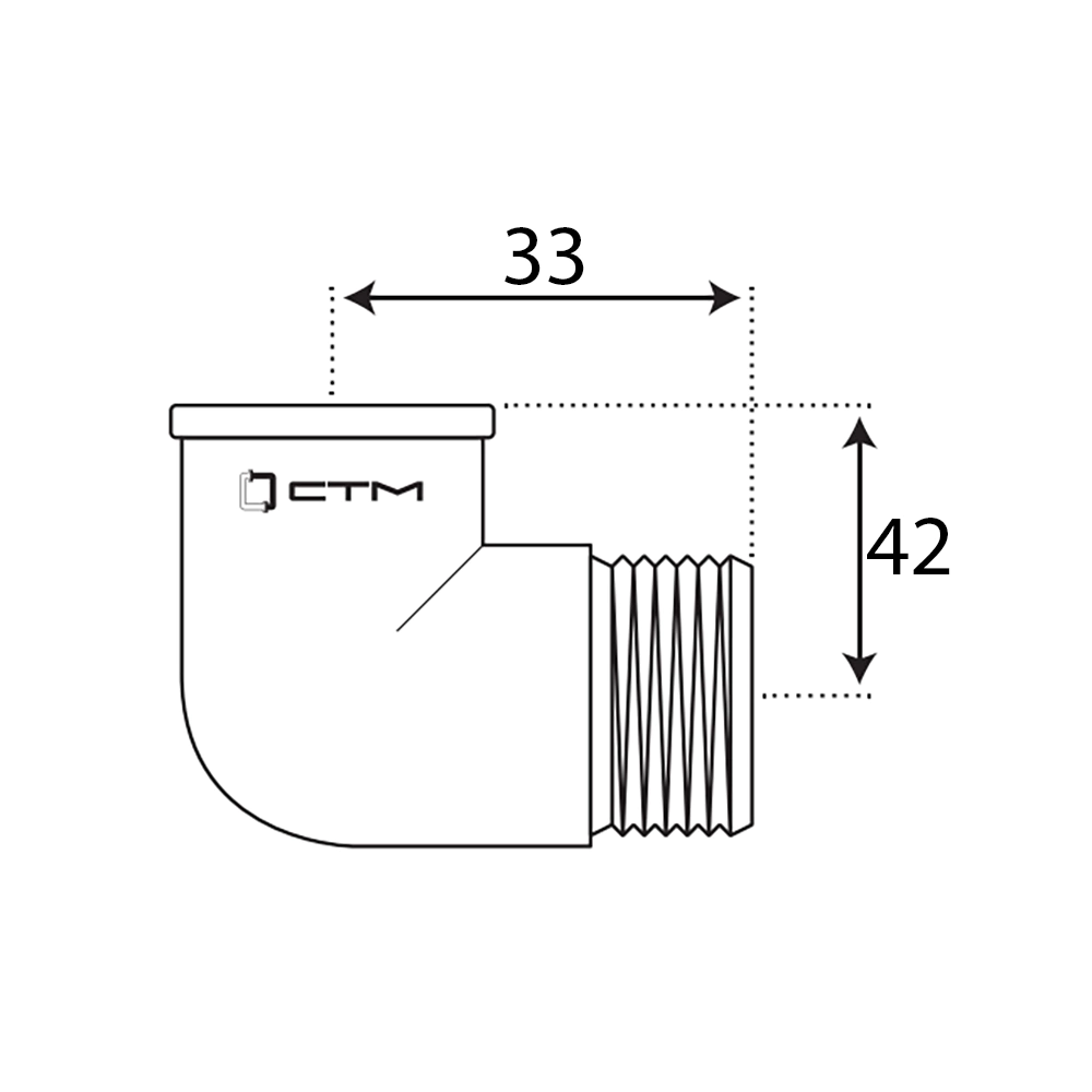Угольник СТМ 1" ВР-НР латунь никелированная