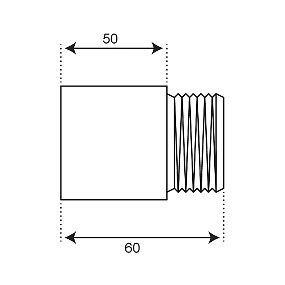 Удлинитель СТМ 1/2"х50 мм ВР-НР латунь хромированная