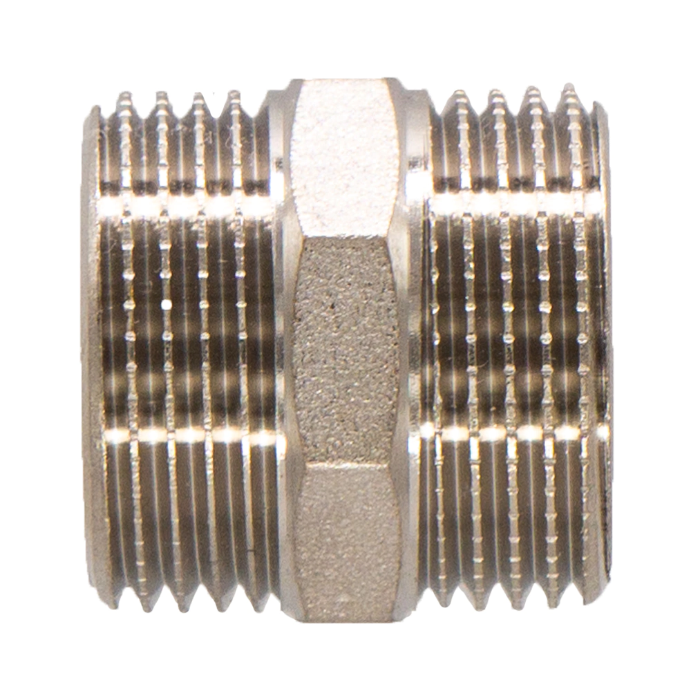 Ниппель СТМ 1 1/2" НР-НР латунь никелированная