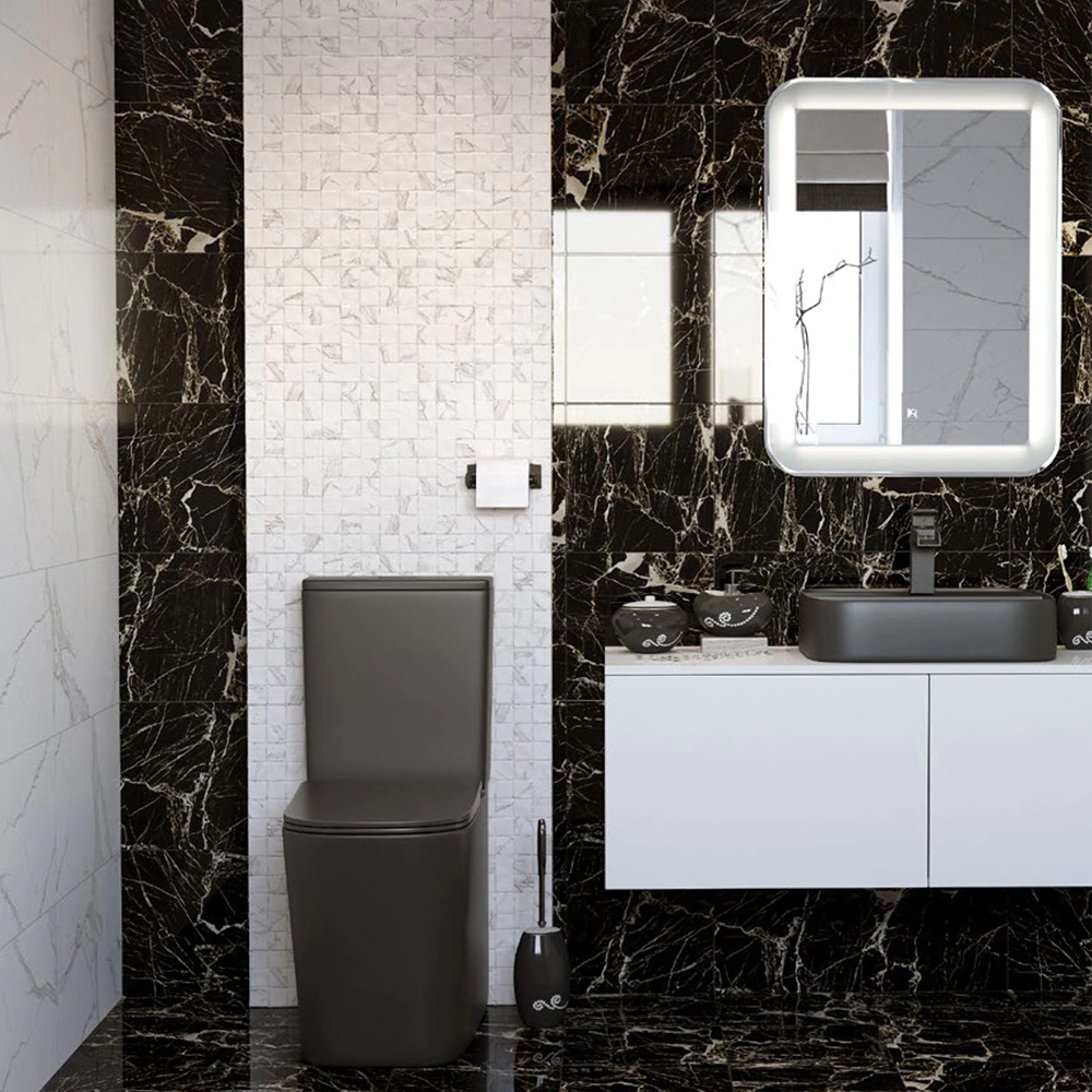 Унитаз-компакт SOLE Cube 2 Black безободковый с сиденьем с микролифтом