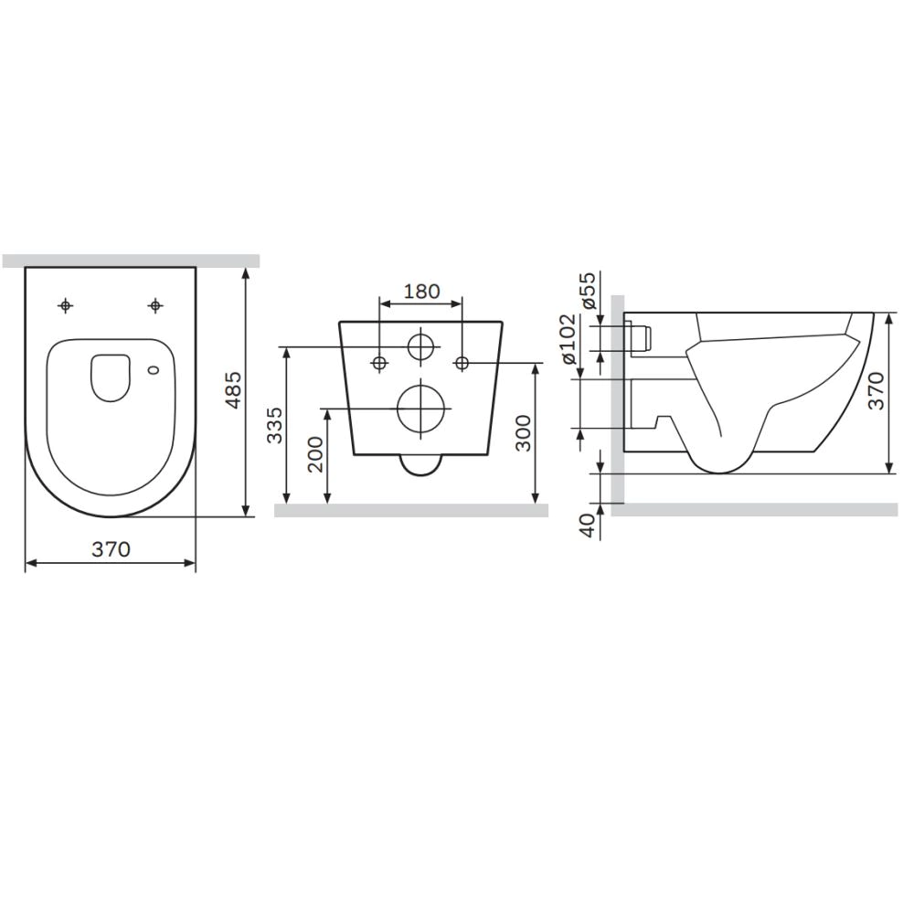 Унитаз подвесной AM.PM Like AquaSpin безободковый с сиденьем с микролифтом