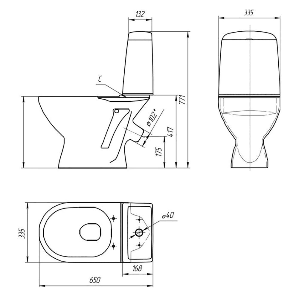 Унитаз-компакт с сиденьем микролифт Rich Cersanit