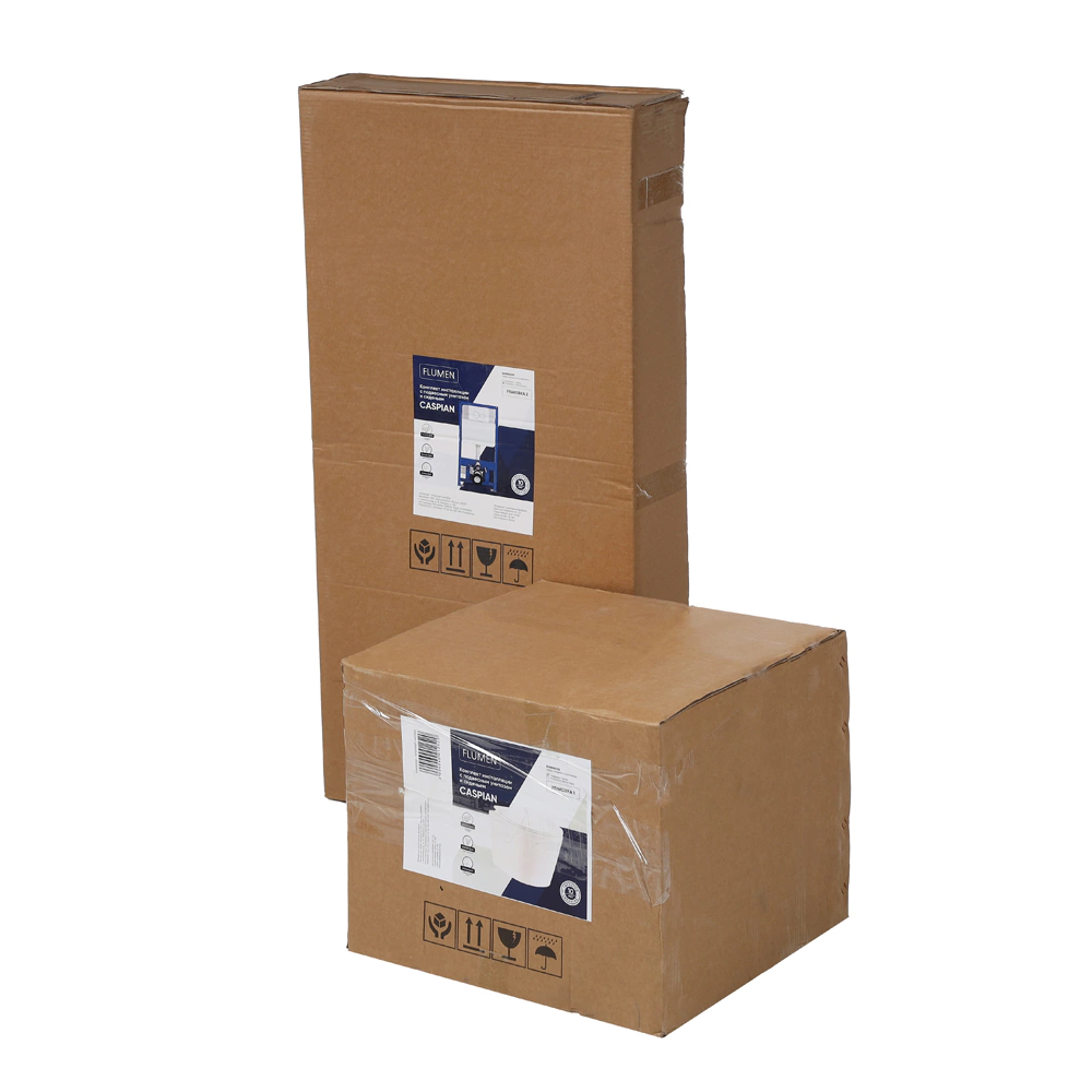 Инсталляция FLUMEN Caspian с унитазом, сиденьем, кнопкой белый