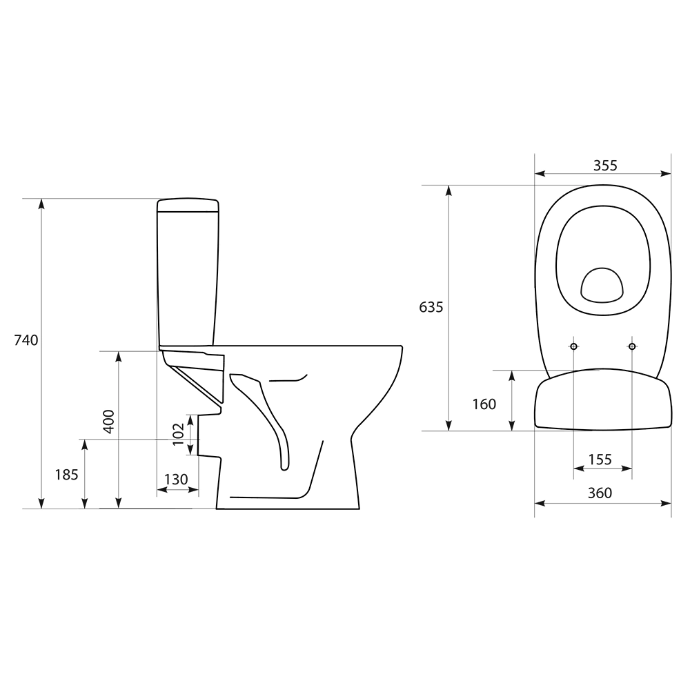 Унитаз-компакт Cersanit ARTECO безободковый с сиденьем плавное закрытие