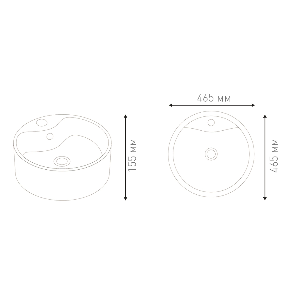 Раковина на столешницу FLUMEN Palermo 46,5 см белая