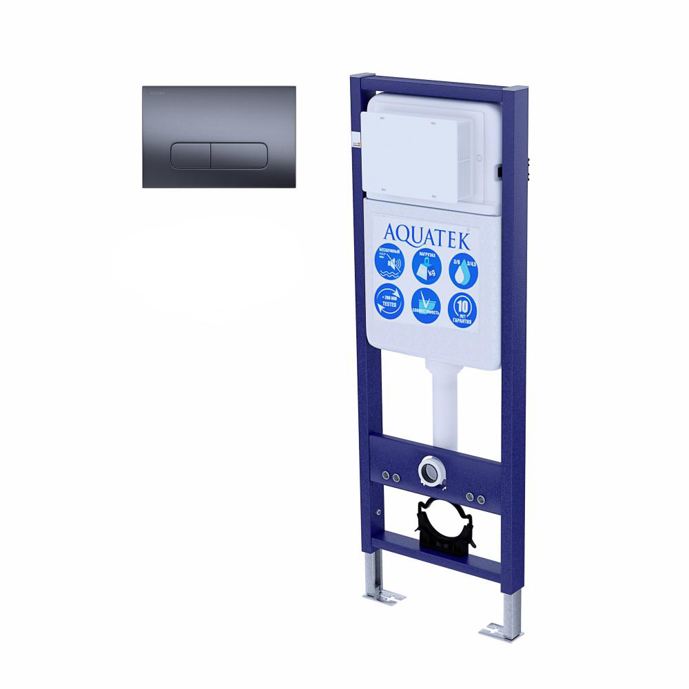 AQUATEK Инсталляция AQUATEK Standart 37 с кнопкой графит