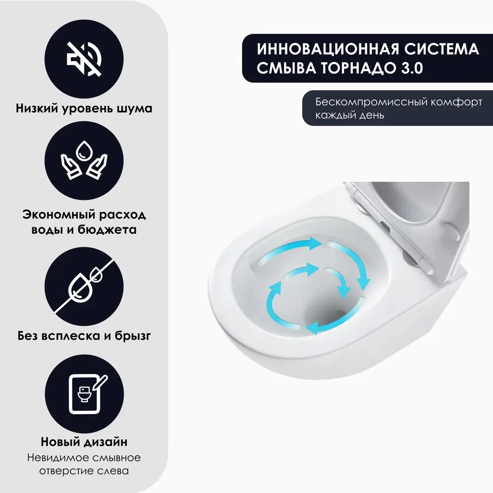 Инсталляция CULTO Loki с унитазом, сиденьем, кнопкой белый