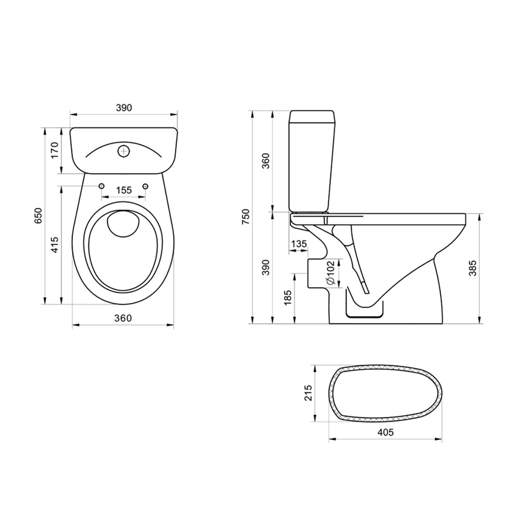 Унитаз-компакт Santek Анимо с сиденьем