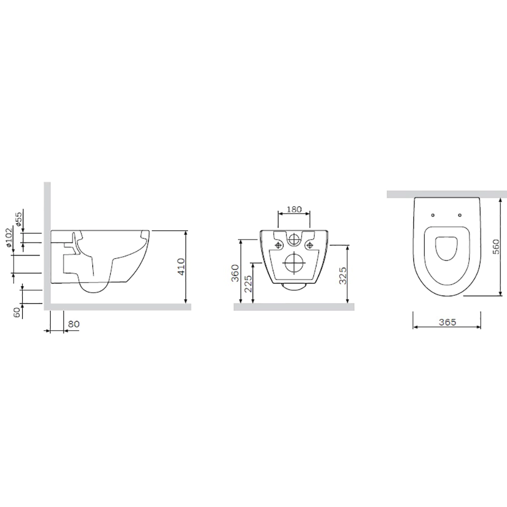 Унитаз подвесной AM.PM Awe без сиденья