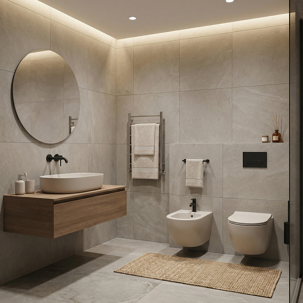 Унитаз подвесной FLUMEN DESIGN Ardennes Taupe безободковый с сиденьем с микролифтом бежевый