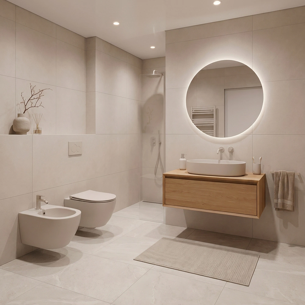 Унитаз подвесной FLUMEN DESIGN Ardennes Taupe безободковый с сиденьем с микролифтом бежевый