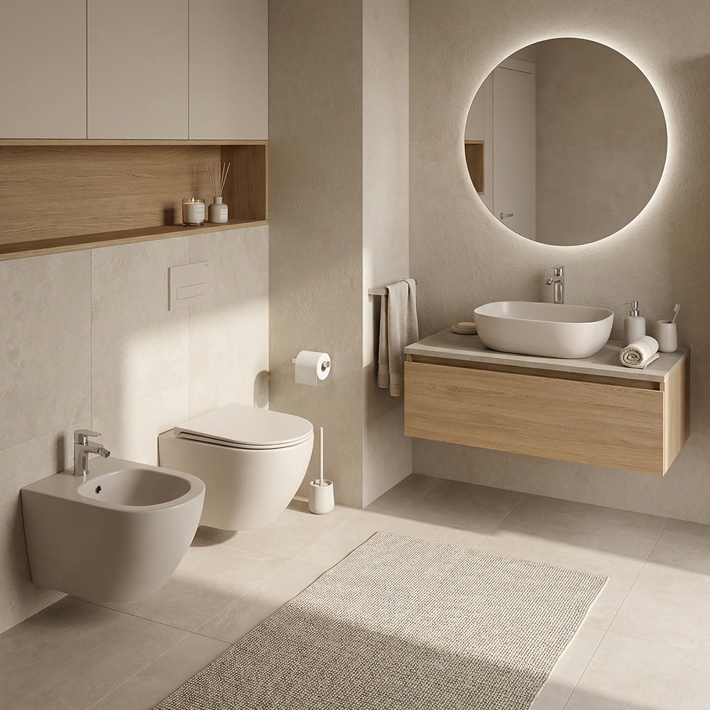 Биде FLUMEN DESIGN Ardennes Taupe подвесное бежевое