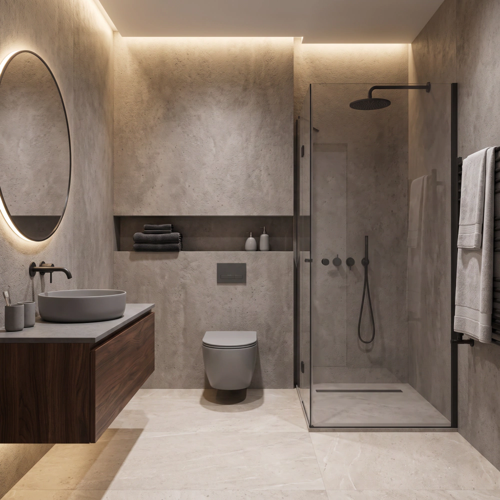 Унитаз подвесной FLUMEN DESIGN Ardennes Cement Grey безободковый с сиденьем с микролифтом серый