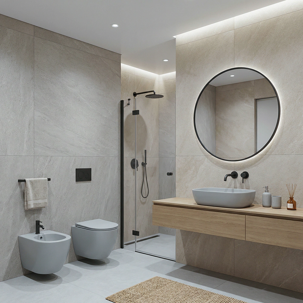 Унитаз подвесной FLUMEN DESIGN Ardennes Cement Grey безободковый с сиденьем с микролифтом серый