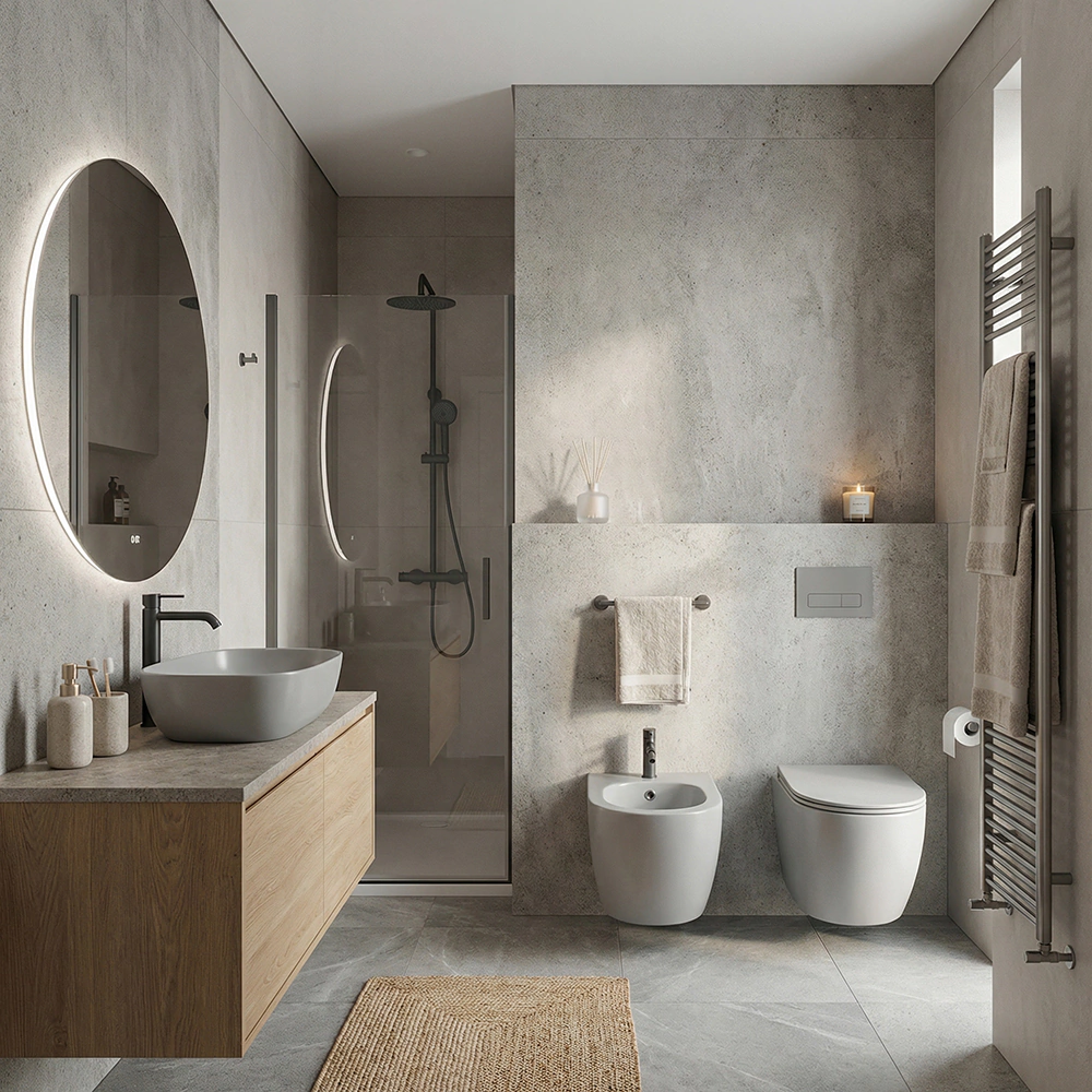 Биде FLUMEN DESIGN Ardennes Cement Grey подвесное серое