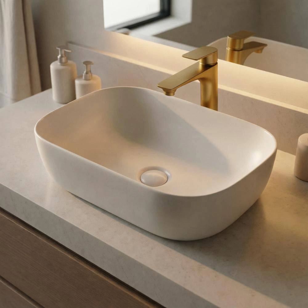 Раковина на столешницу FLUMEN DESIGN Malta Taupe бежевая