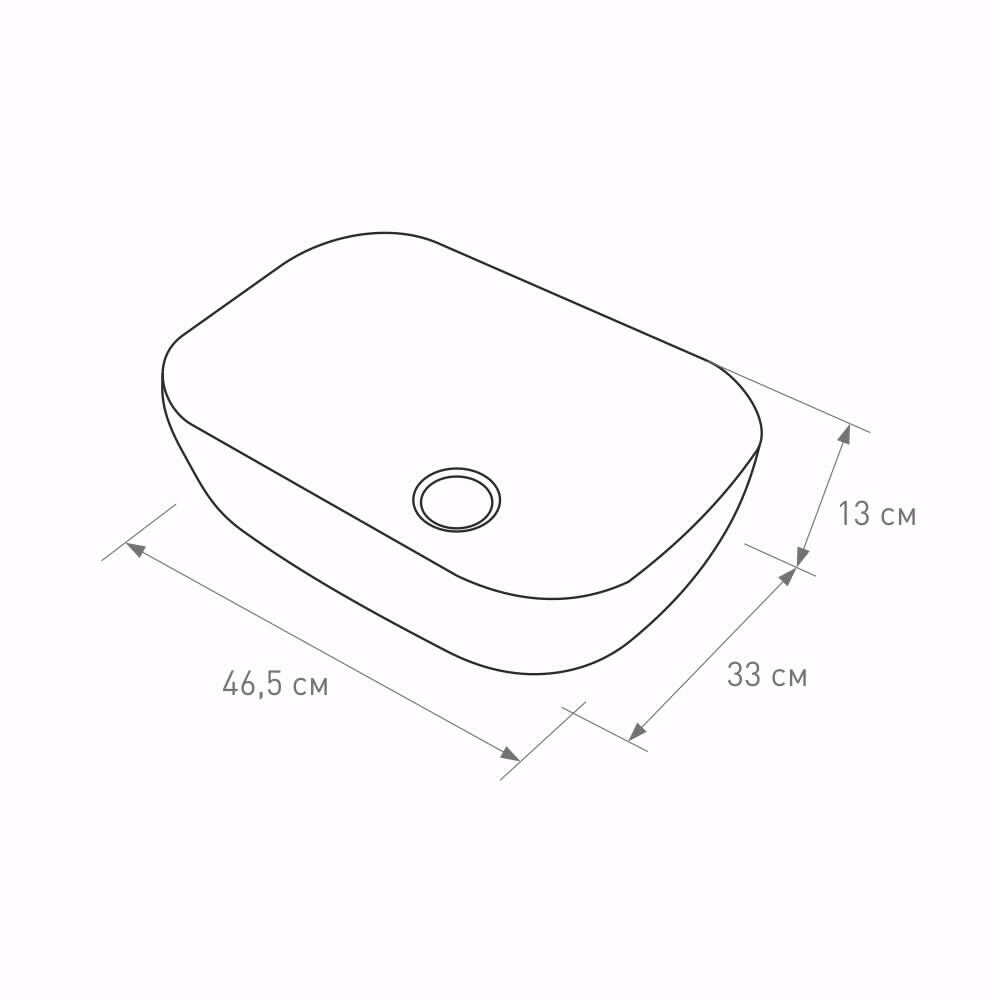 Раковина на столешницу FLUMEN DESIGN Malta Cement Grey серая