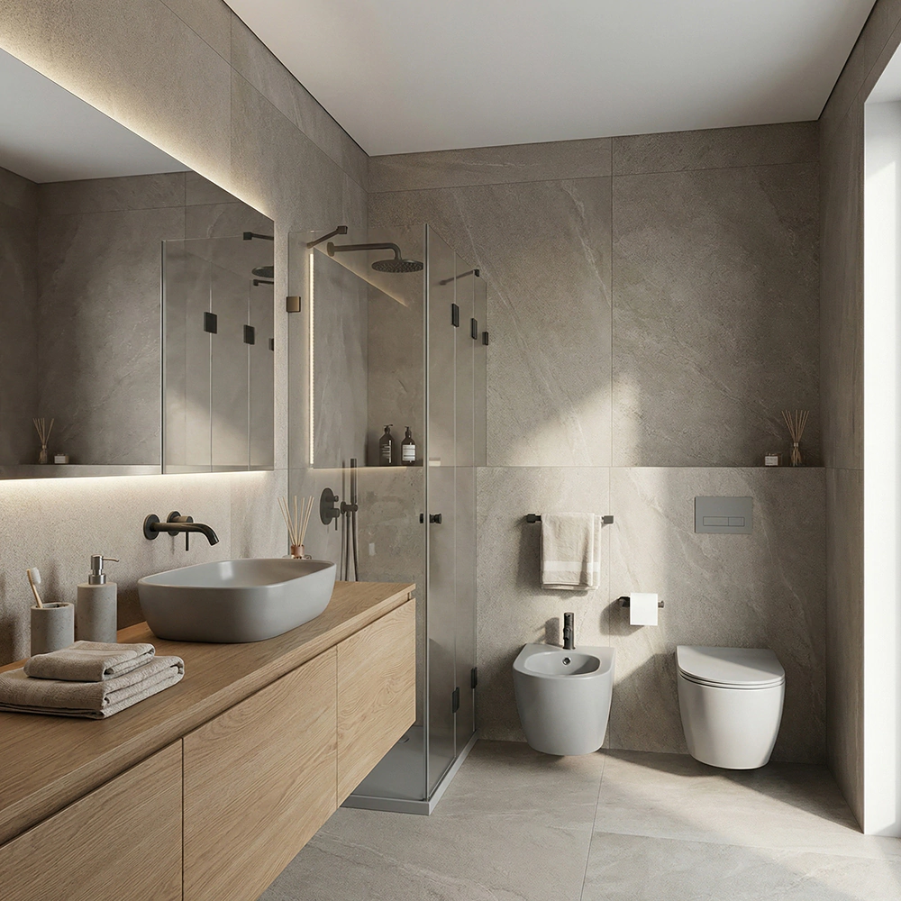 Раковина на столешницу FLUMEN DESIGN Malta Cement Grey серая