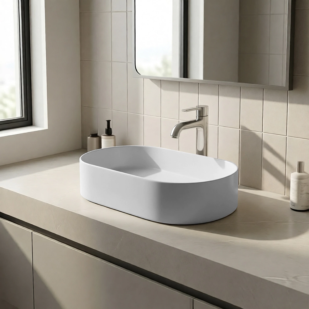 Раковина на столешницу FLUMEN DESIGN Elbe Cement Grey серая