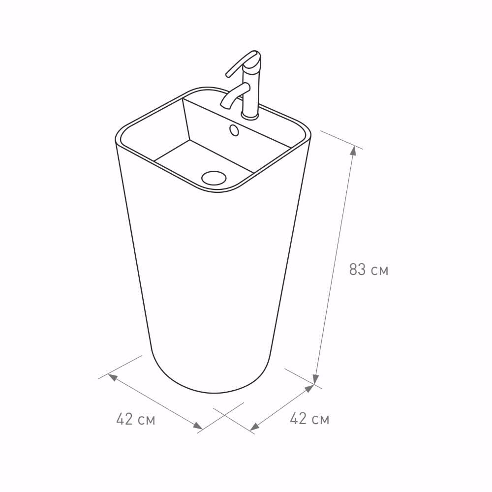 Умывальник FLUMEN DESIGN Regen 42 см напольная