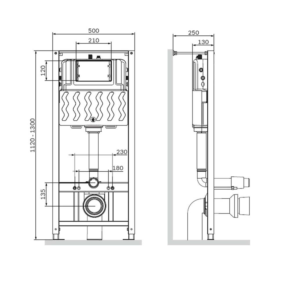 Инсталляция для унитаза AM.PM Pro пневматическая
