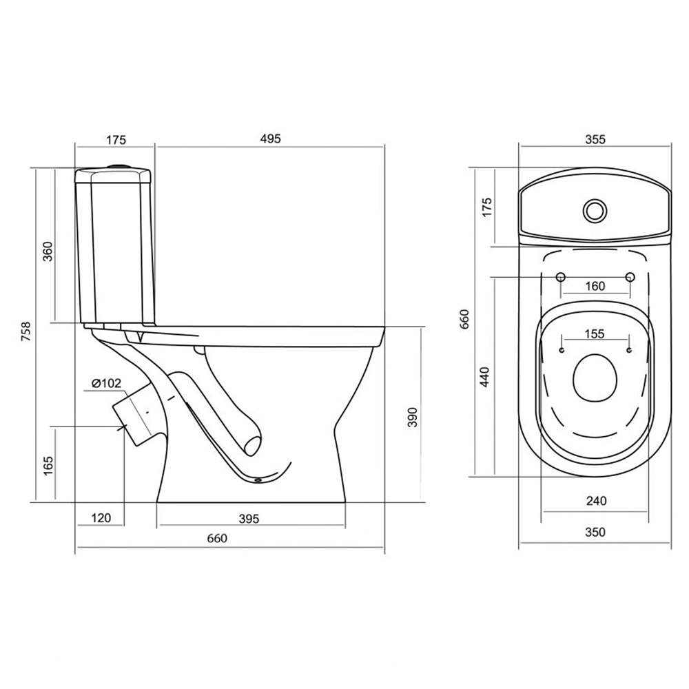 Унитаз-компакт Santek Алькор с сиденьем