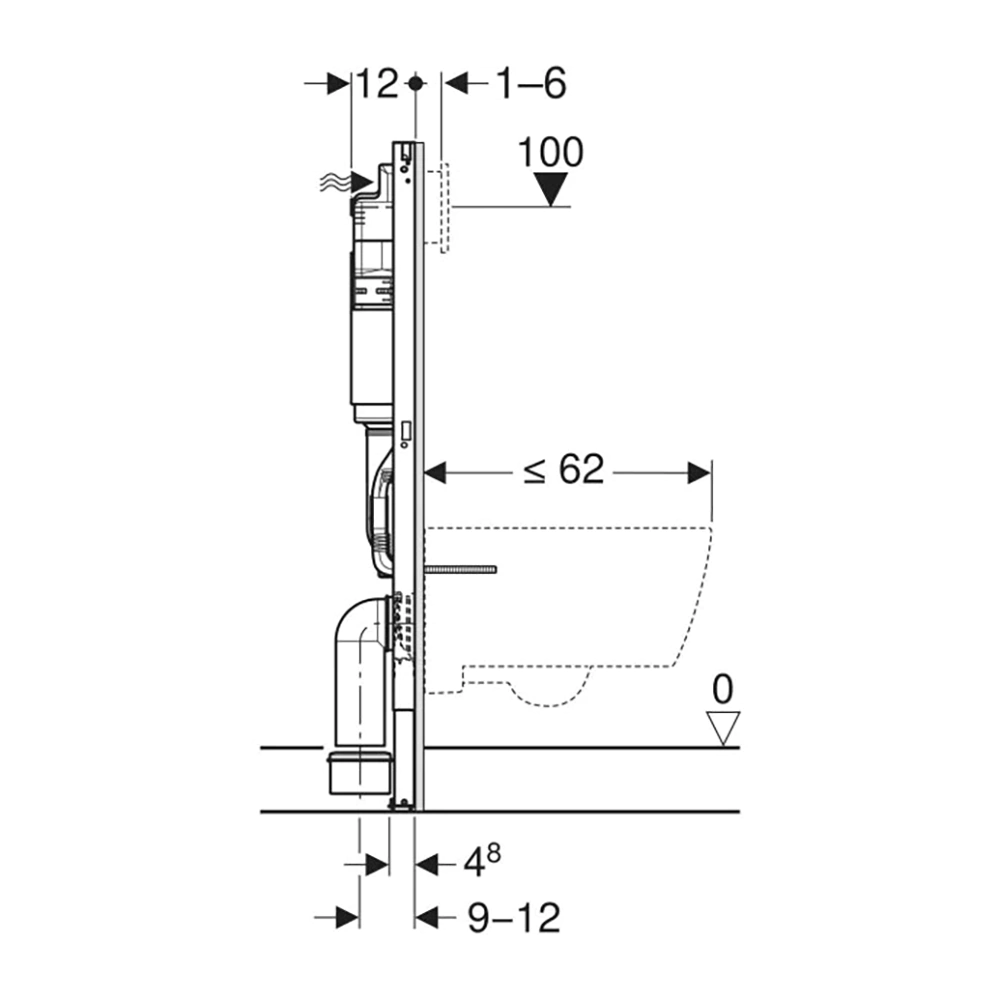 Инсталляция AQUATEK Geberit с унитазом, сиденьем, кнопкой хром