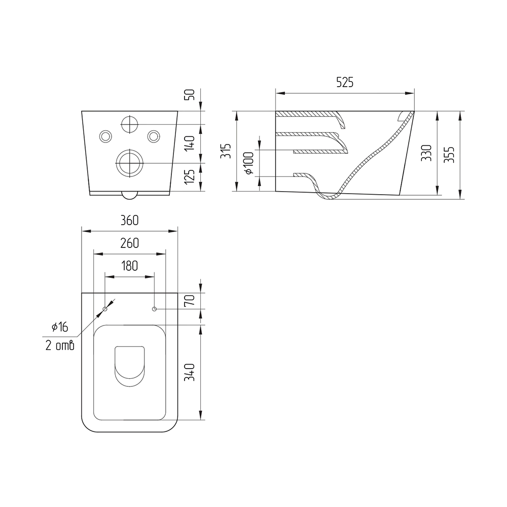 Инсталляция Cersanit Crea Vortex AQUA 50 PRIME M с унитазом и кнопкой хром