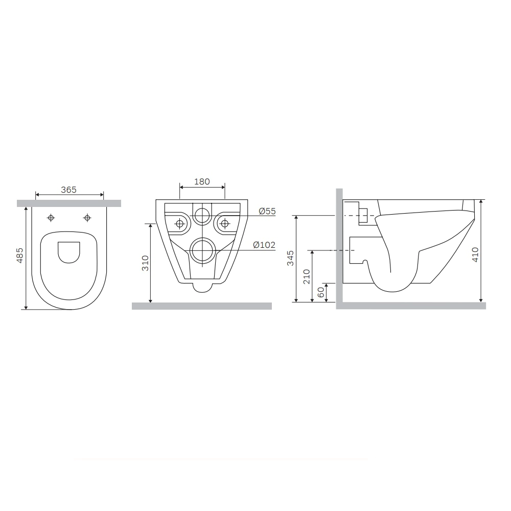 Унитаз подвесной AM.PM Spirit V2.0 безободковый с сиденьем с микролифтом