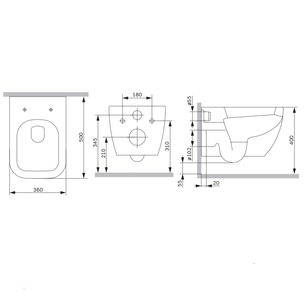 Унитаз подвесной AM.PM Gem безободковый с сиденьем с микролифтом
