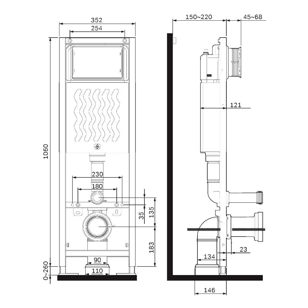 Инсталляция для унитаза AM.PM ErgoFit механическая без кнопки