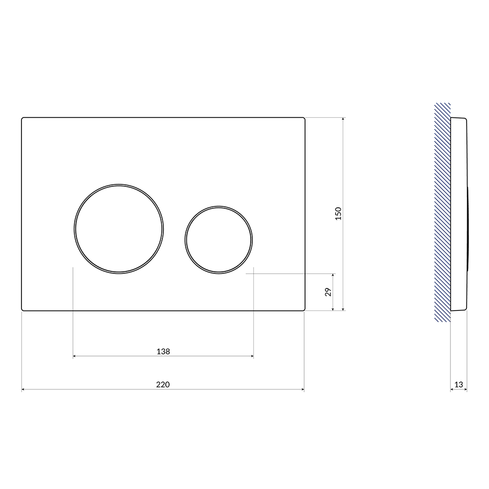 Кнопка для инсталляции Cersanit TWINS хром