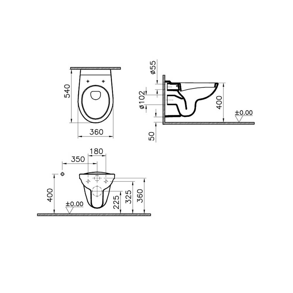 Инсталляция Norm Fit с унитазом, сиденьем, кнопкой хром