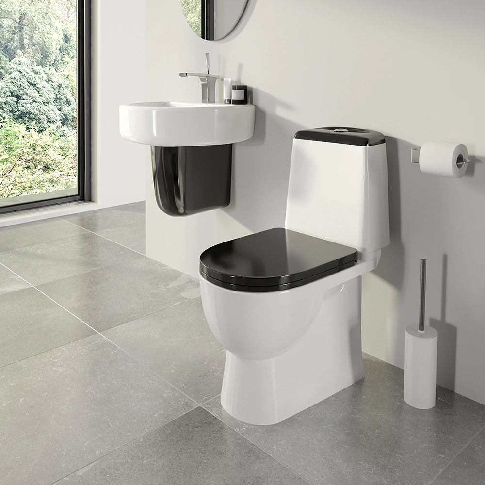 Унитаз-компакт SANITA LUXE Best Black с сиденьем с микролифтом