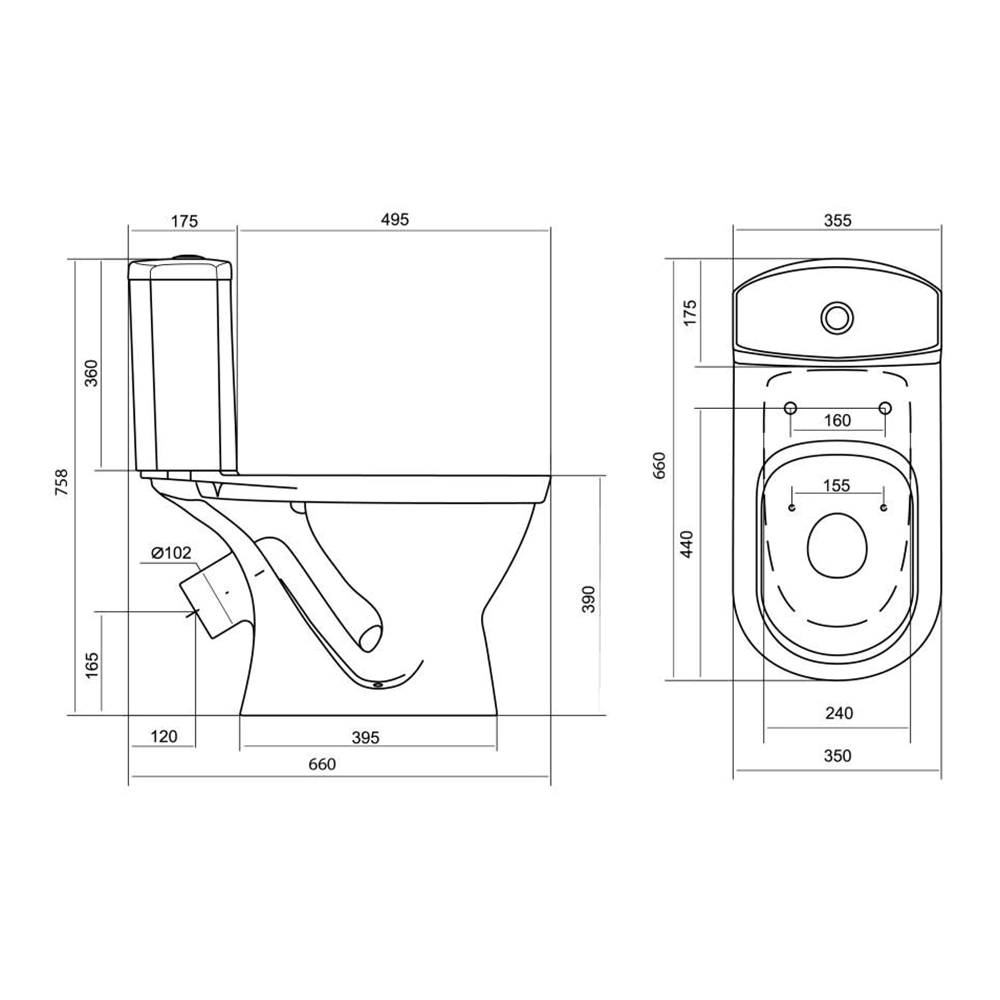 Унитаз-компакт Santek Алькор с сиденьем
